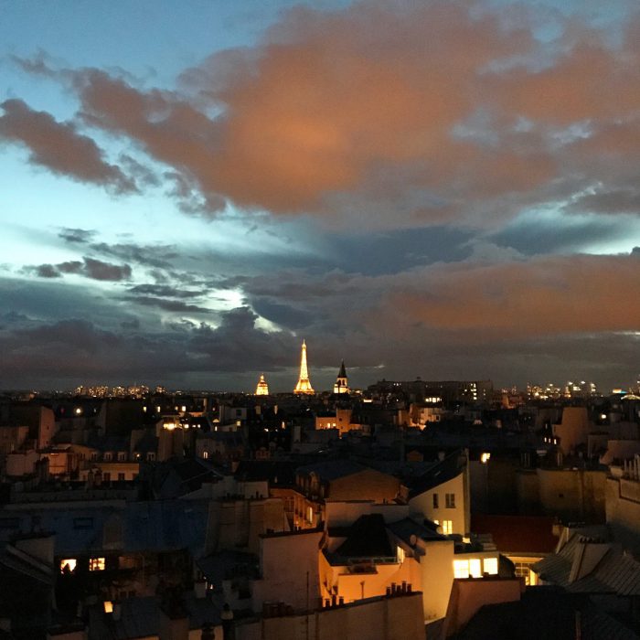 paris, sunset, tour Eiffel, rooftop, hôtel